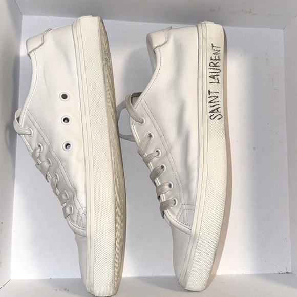 Saint Laurent Malibu Sneakers In Smooth Leather Sz 40 - Picture 7 of 13